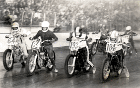 Mount Seymour Lions host sanctioned flat motorcycle races at PNE in 1976-77.