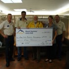 evergreen (left-right) Lions Butch Lima,Arif Datoo, Ron Morrice, Michelle Cook (Evergreen House) and Lion Clare Dickson